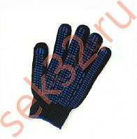 Перчатки ХБ с ПВХ "Протектор" черн.
