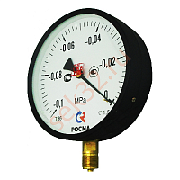 Вакуумметр ТВ-310Р.00 (-0,1-  0 МПа) 63мм, М12x1,5 (снизу) кл. 1,5 РОСМА